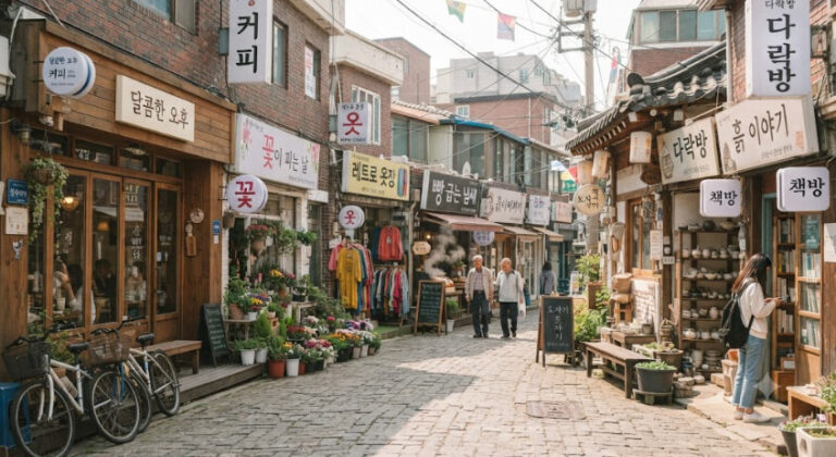 골목상권의 여러 가게들