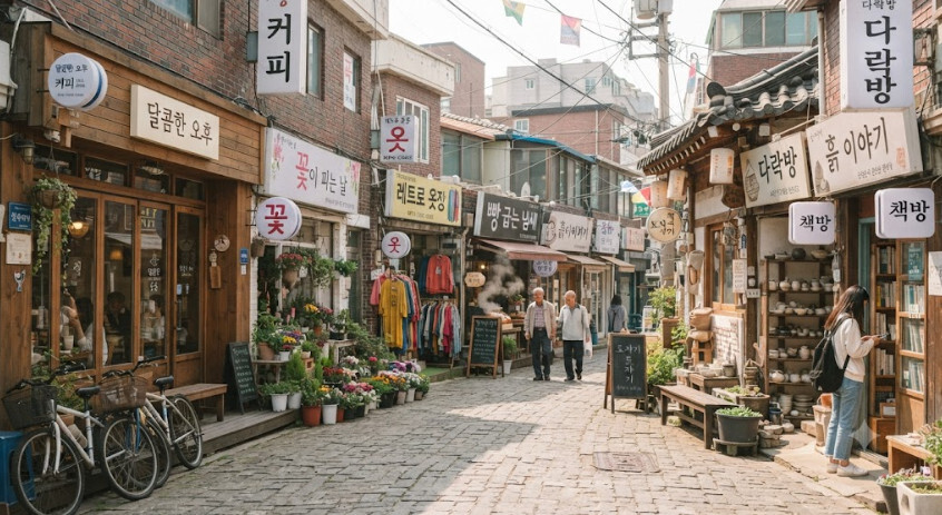 골목상권의 여러 가게들