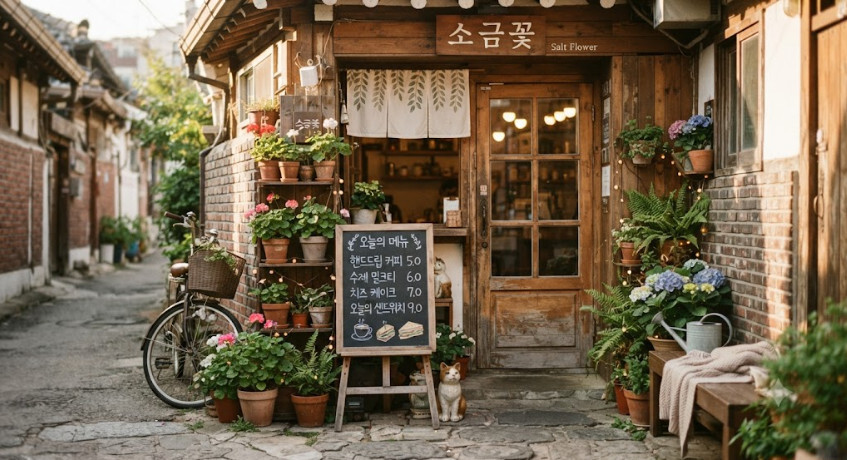 메뉴판과 입구풍경