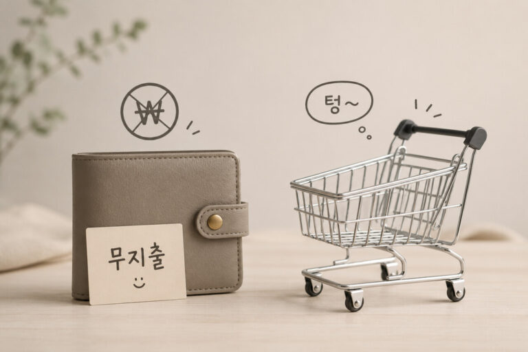 무지출 챌린지로 쇼핑을 안하는 모습 구체화
