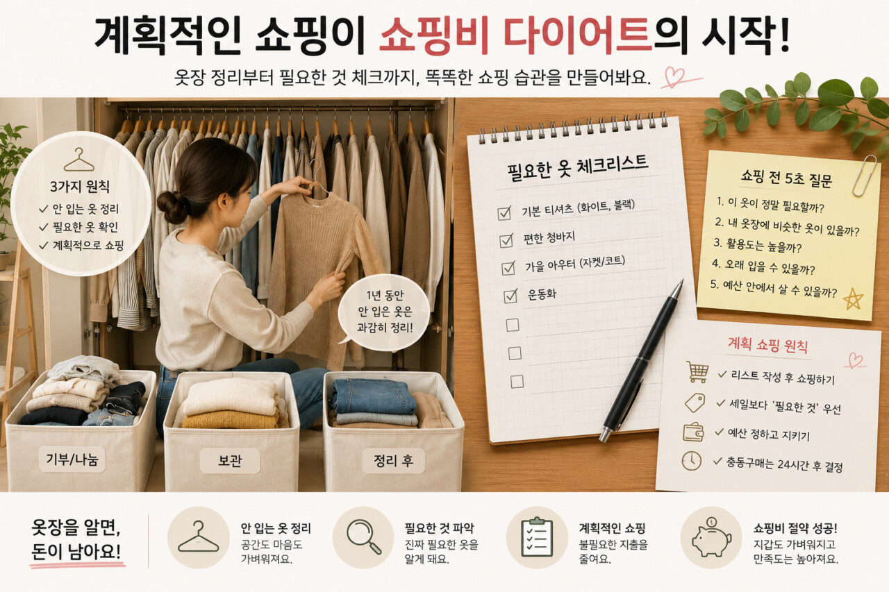 쇼핑비 다이어트는 정리를 통한 계획적인 현명한 쇼핑하기