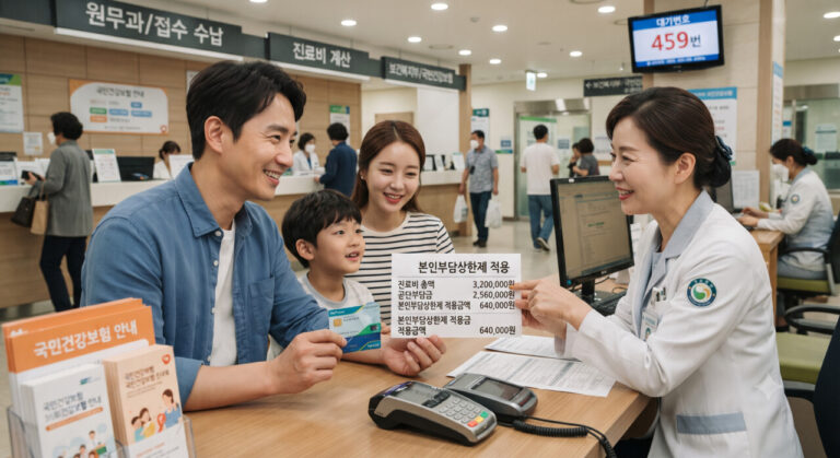 병원비 본인부담 상한제에 대해 안내하는 모습