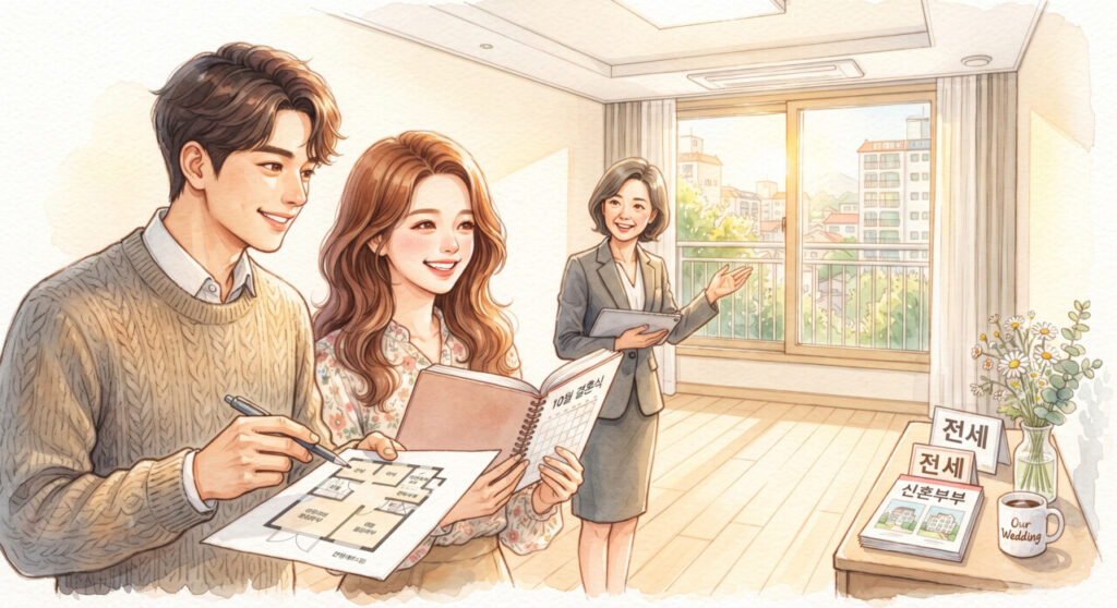 신혼집 전세를 알아보러 다니는 모습