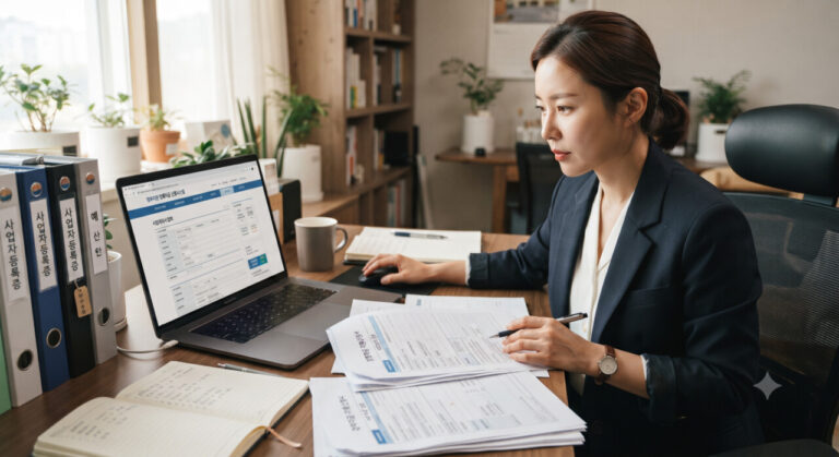 정책자금신청 준비하는 모습