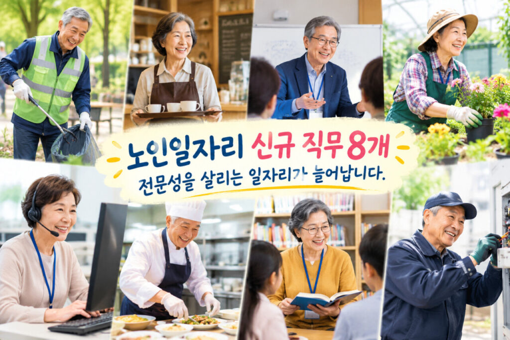 신규 노인일자리 직무 8개를 나타내는 모습